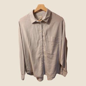 Gray plain long sleeve button up
